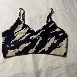Darc Sport Black and Cream 'Wolves' Patterned Sports Bra
